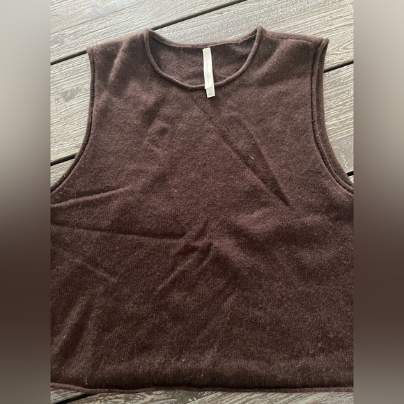 Babaton Sweaters - Babaton chocolate brown sleeveless vest. Size L.